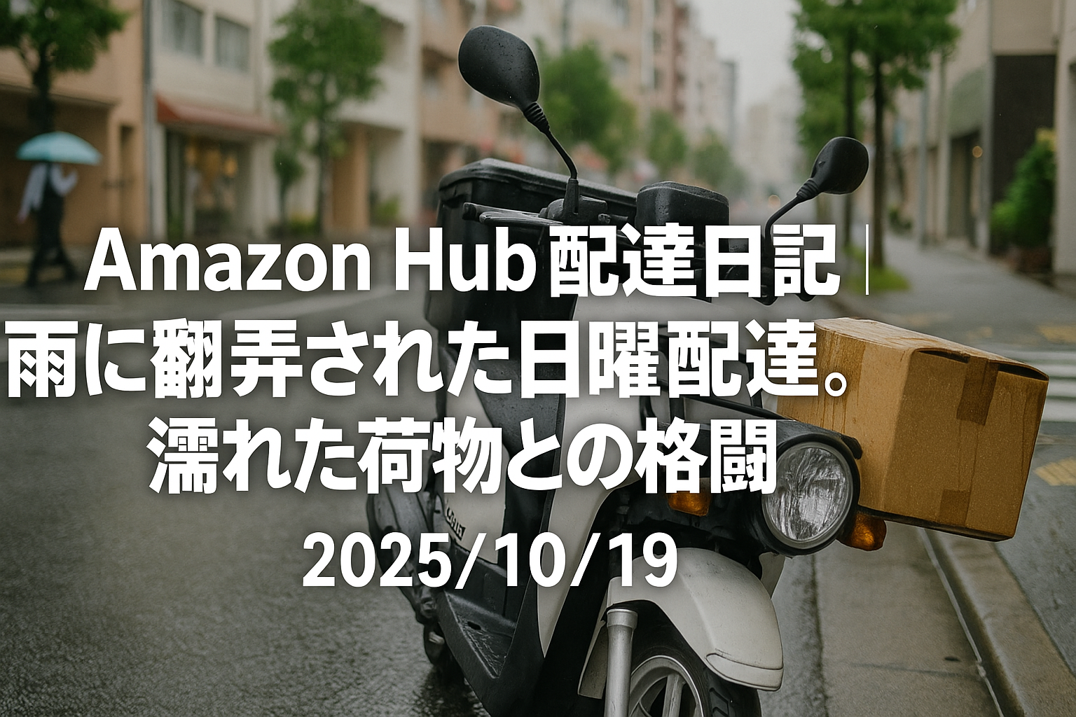 Amazon Hub配達日記｜雨に翻弄された日曜配達。濡れた荷物との格闘【2025/10/19】