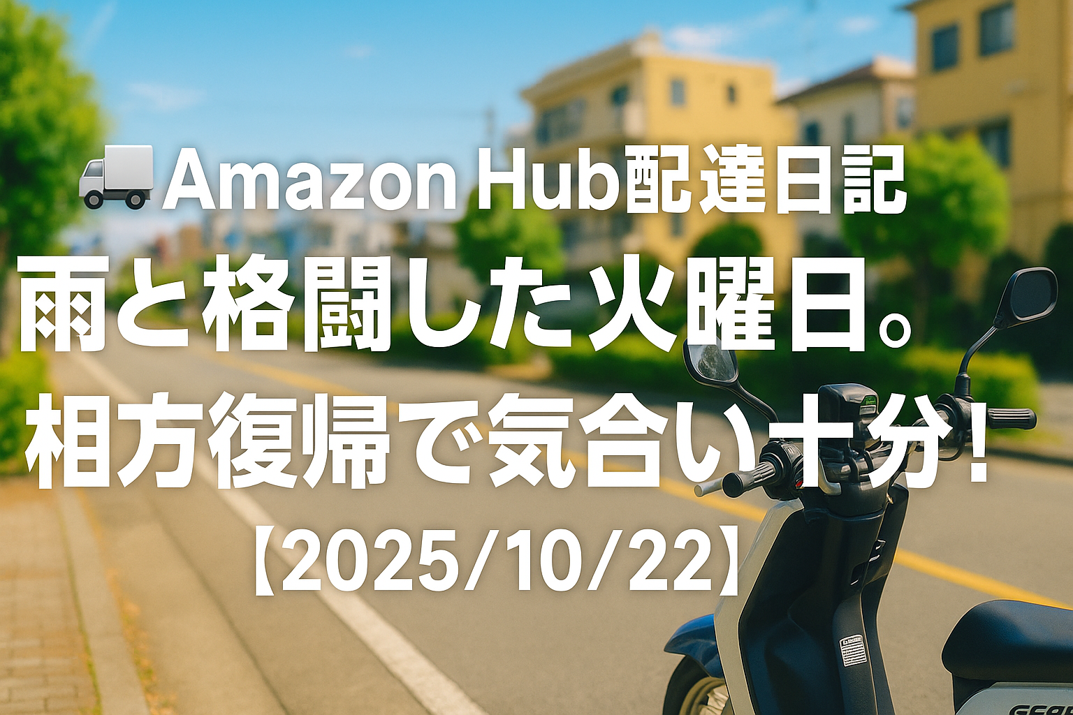 🚚Amazon Hub配達日記｜雨と格闘した火曜日。相方復帰で気合い十分！【2025/10/22】