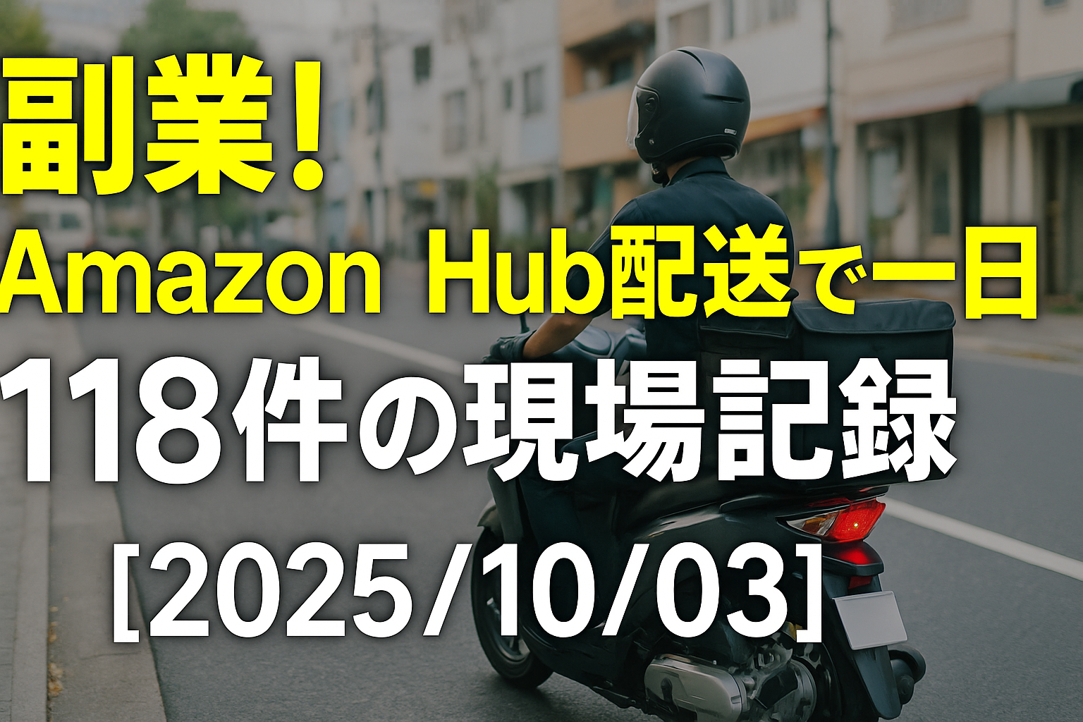 副業！Amazon Hub配達で積み重ねる一日｜1１８件の現場記録【2025/10/03】