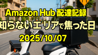 Amazon Hub配達記録｜知らないエリアで焦った日【2025/10/07】