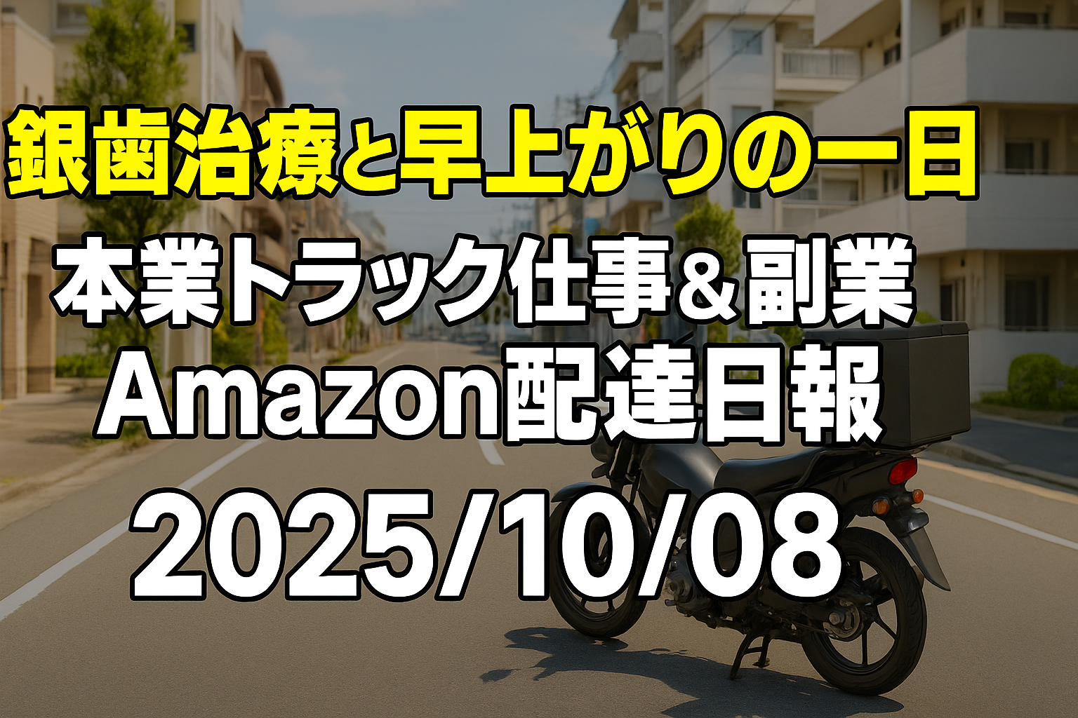 銀歯治療と早上がりの一日｜本業トラック仕事＆副業Amazon配達日報【2025/10/08】