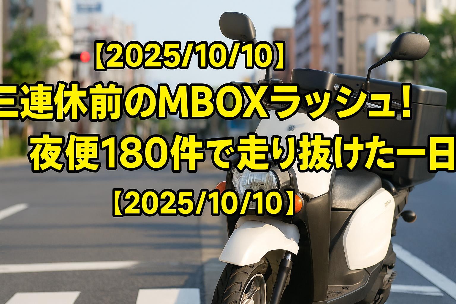 【2025/10/10】三連休前のM BOXラッシュ！夜便180件で走り抜けた一日