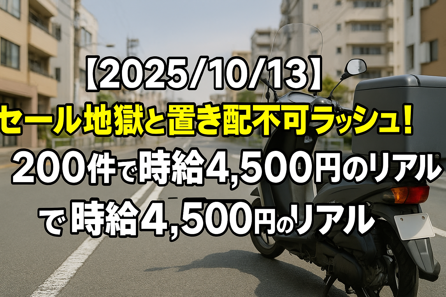 【2025/10/13】セール地獄と置き配不可ラッシュ！200件で時給4,500円のリアル