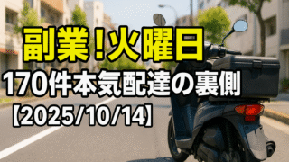 副業！火曜日｜170件本気配達の裏側【2025/10/14】