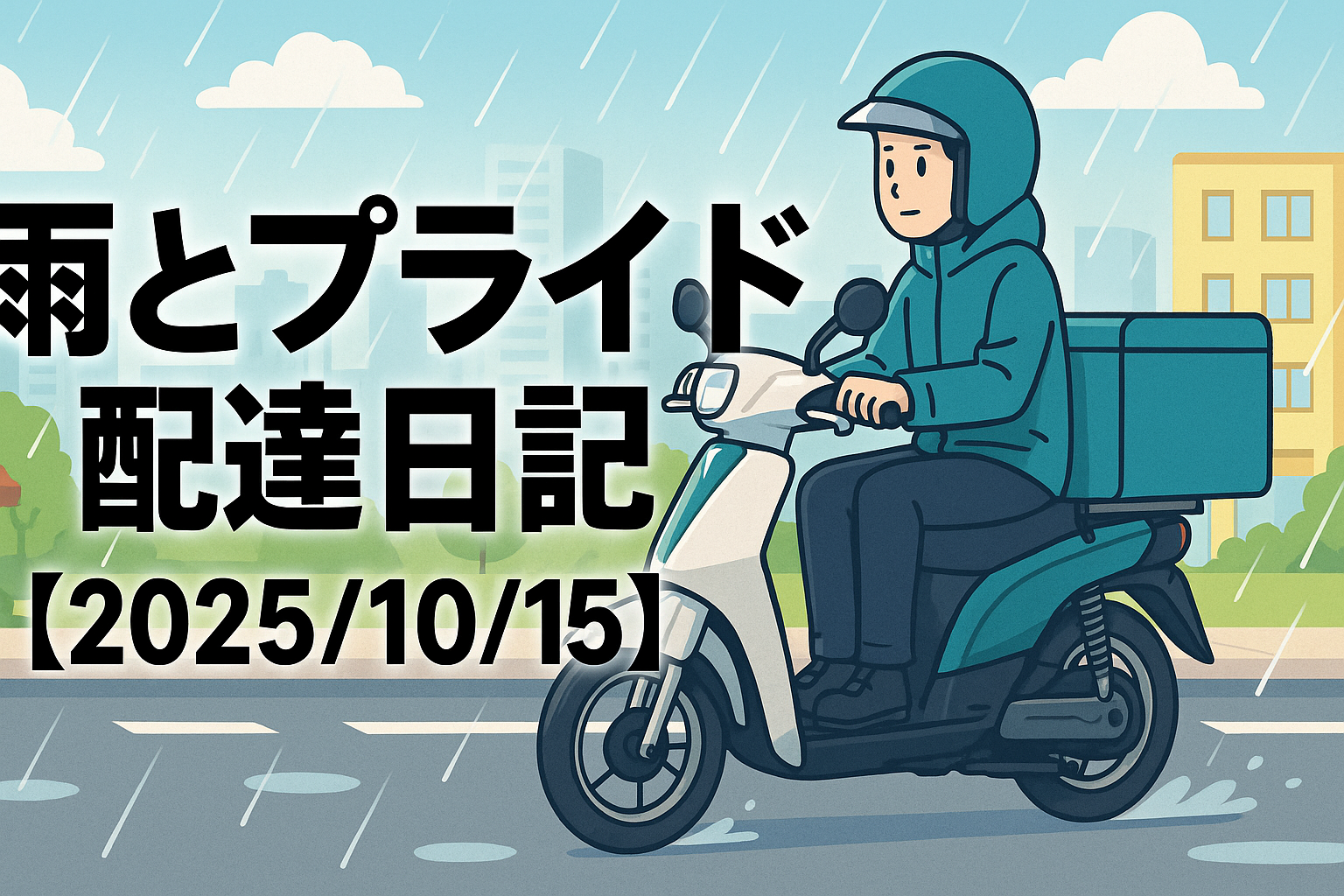 雨とプライドの配達日記｜市川ナンバーに煽られた水曜日【2025/10/15】