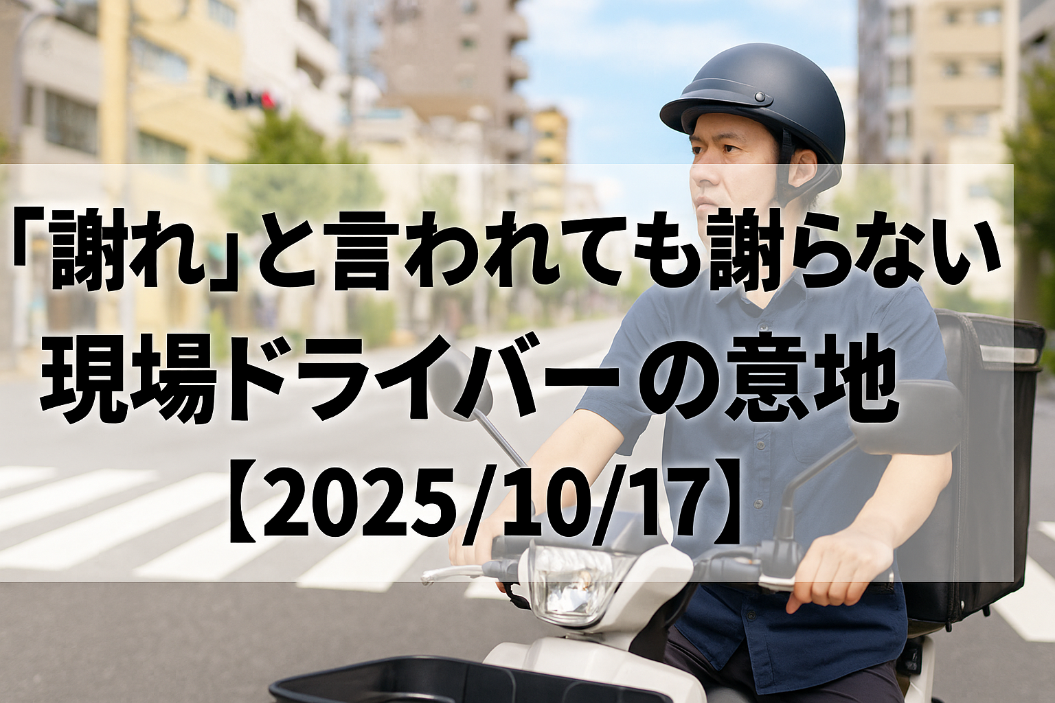 「謝れ」と言われても謝らない｜現場ドライバーの意地【2025/10/17】