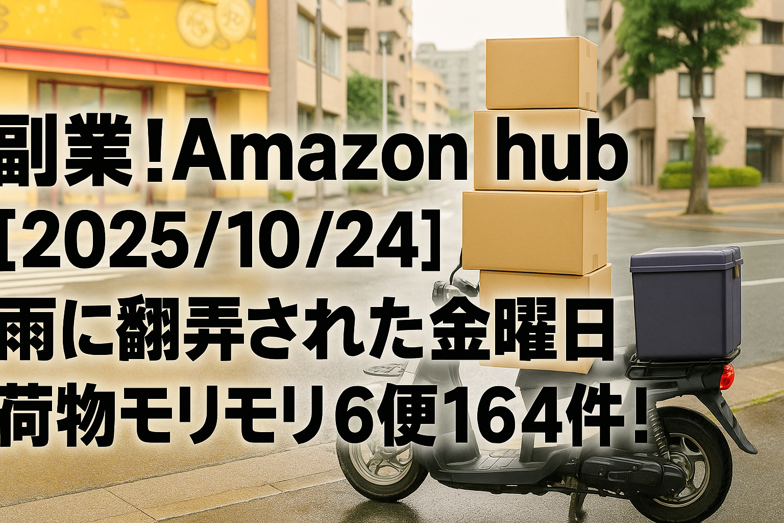 副業！Amazon hub【2025/10/24】雨に翻弄された金曜日｜荷物モリモリ6便！164件！